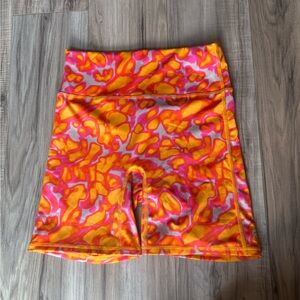 Fabletics Orange and Pink Patterned Women Shorts